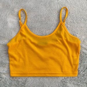 Yellow Cropped Tank Top